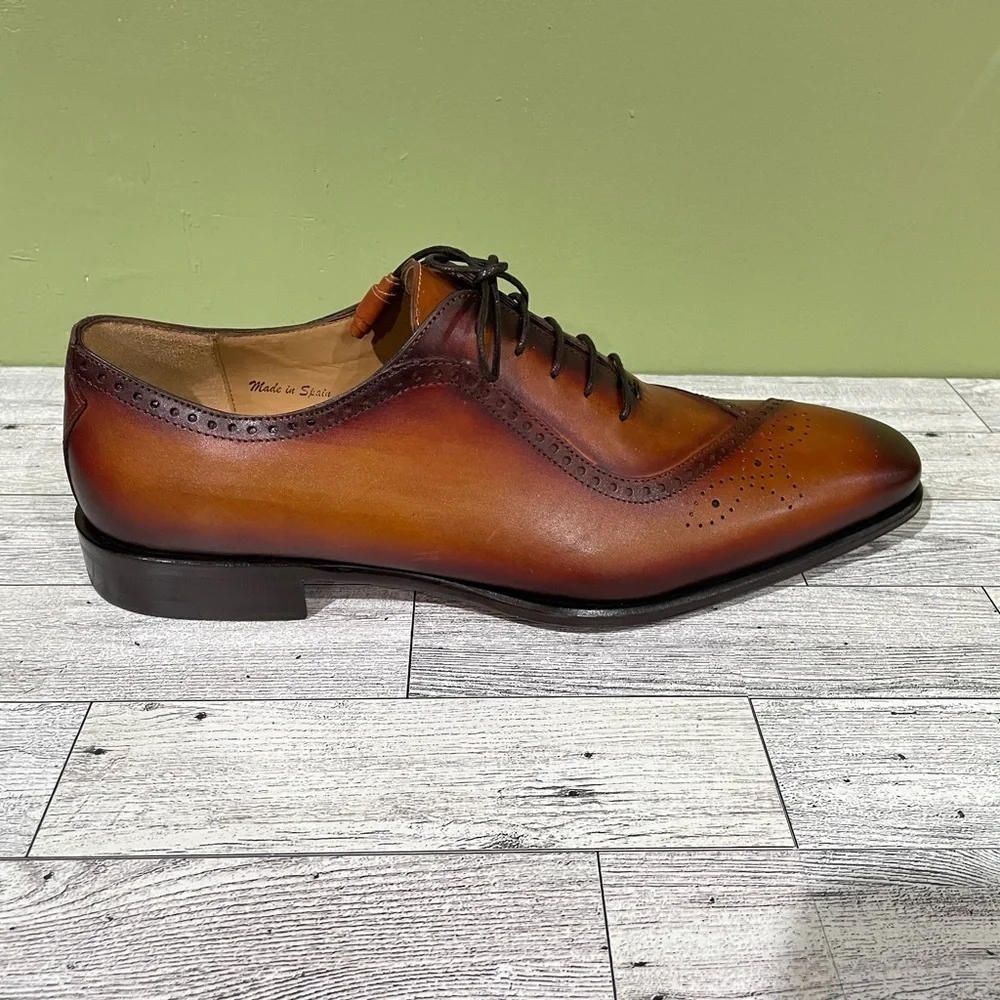Mezlan shoes dressy oxford cognac/rust leather calf